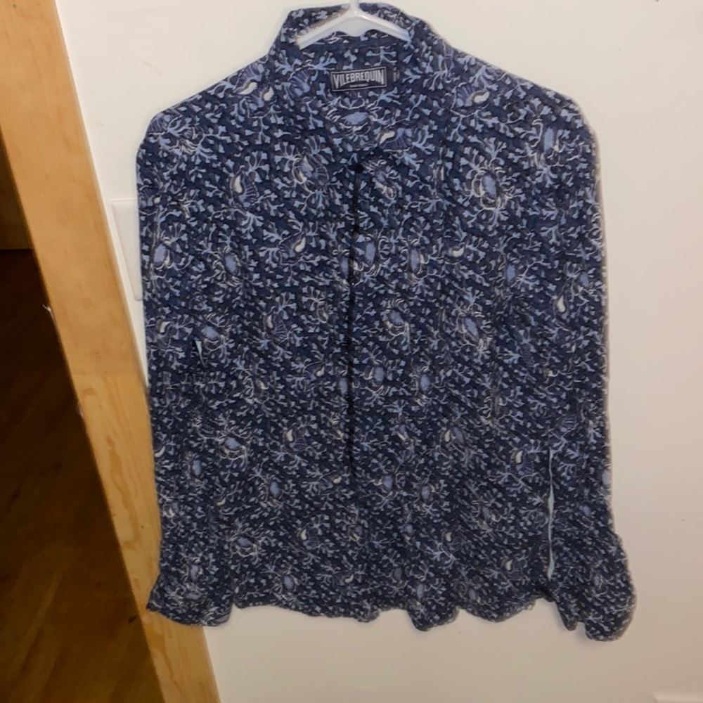Blue patterned shirt